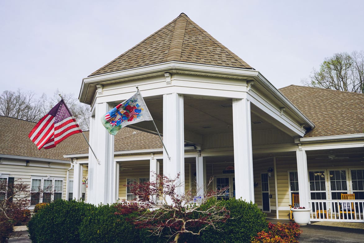 Front entrance to building at Charter Senior Living of Cookeville